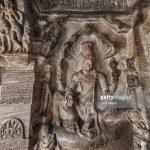 India, Karnataka, Badami, cave temple dedicated to Vishnu.