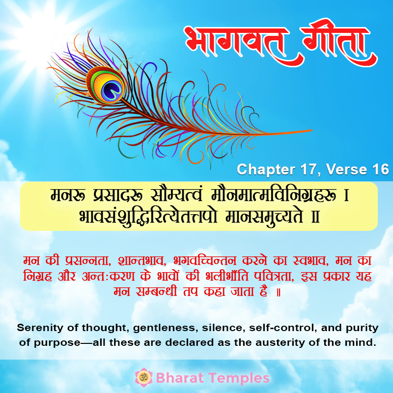 16 (19), Bhagavad Gita: Chapter 17, Verse 16