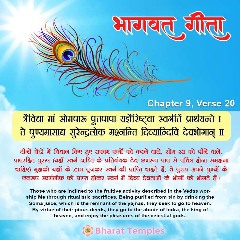 तपाम्यहमहं वर्षं निगृह्‌णाम्युत्सृजामि च ।अमृतं चैव मृत्युश्च सदसच्चाहमर्जुन ॥