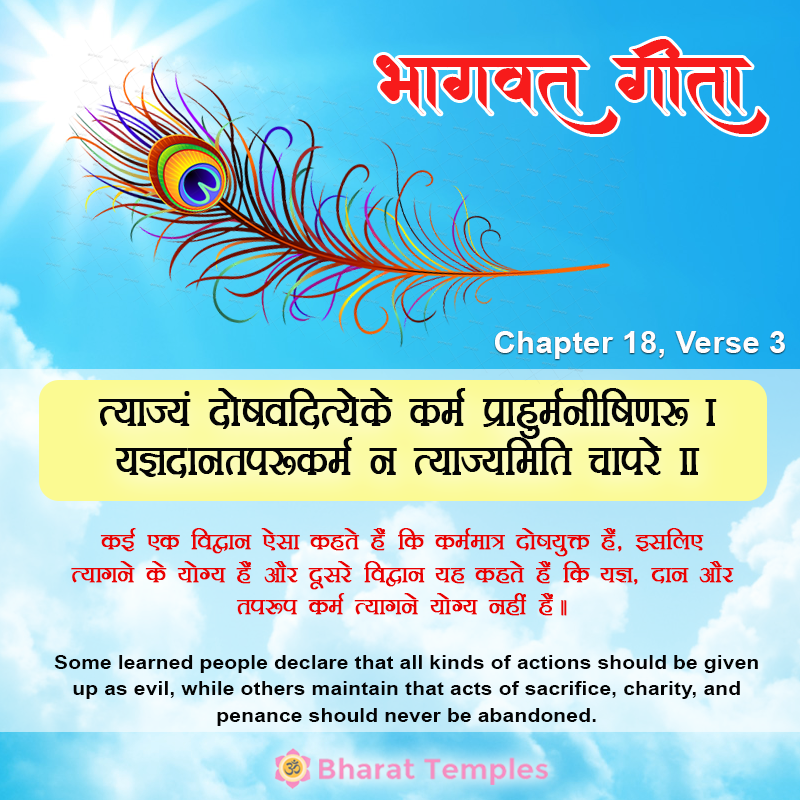 3 (19), Bhagavad Gita: Chapter 18, Verse 3
