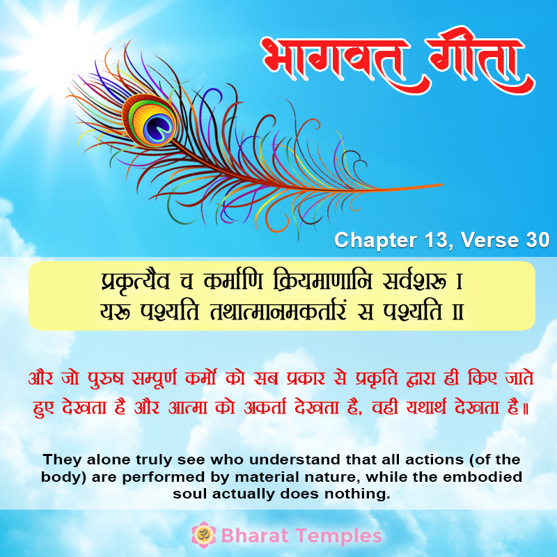 30 (10), Bhagavad Gita: Chapter 13, Verse 30