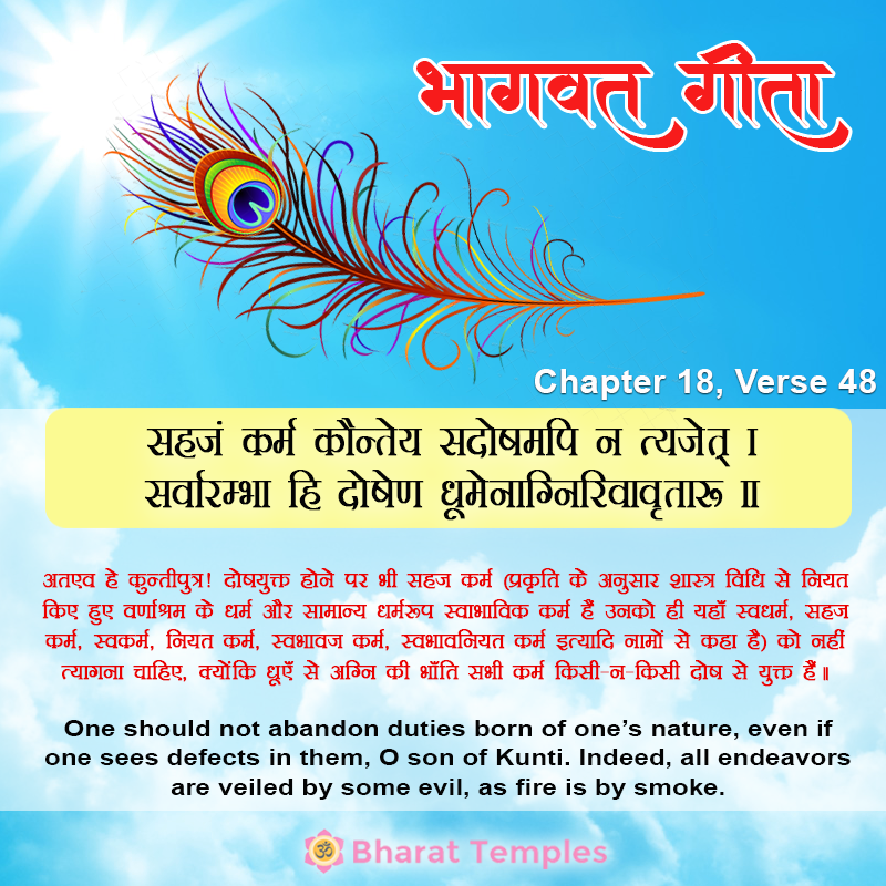 48 (2), Bhagavad Gita: Chapter 18, Verse 48