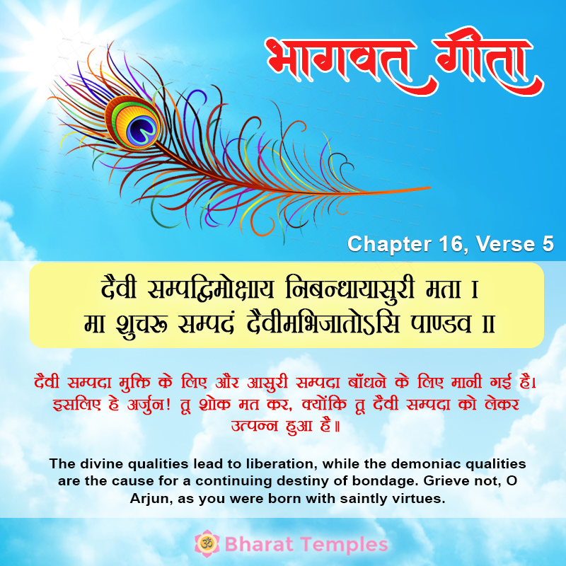5 (17), Bhagavad Gita: Chapter 16, Verse 5